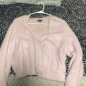 Fluffy pink cardigan